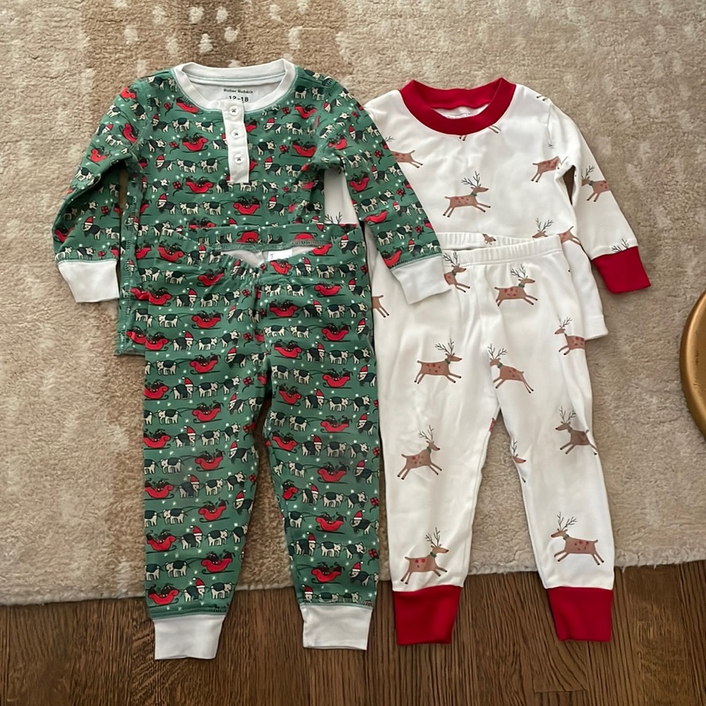 2 Pairs of Christmas Pajamas 12-18
